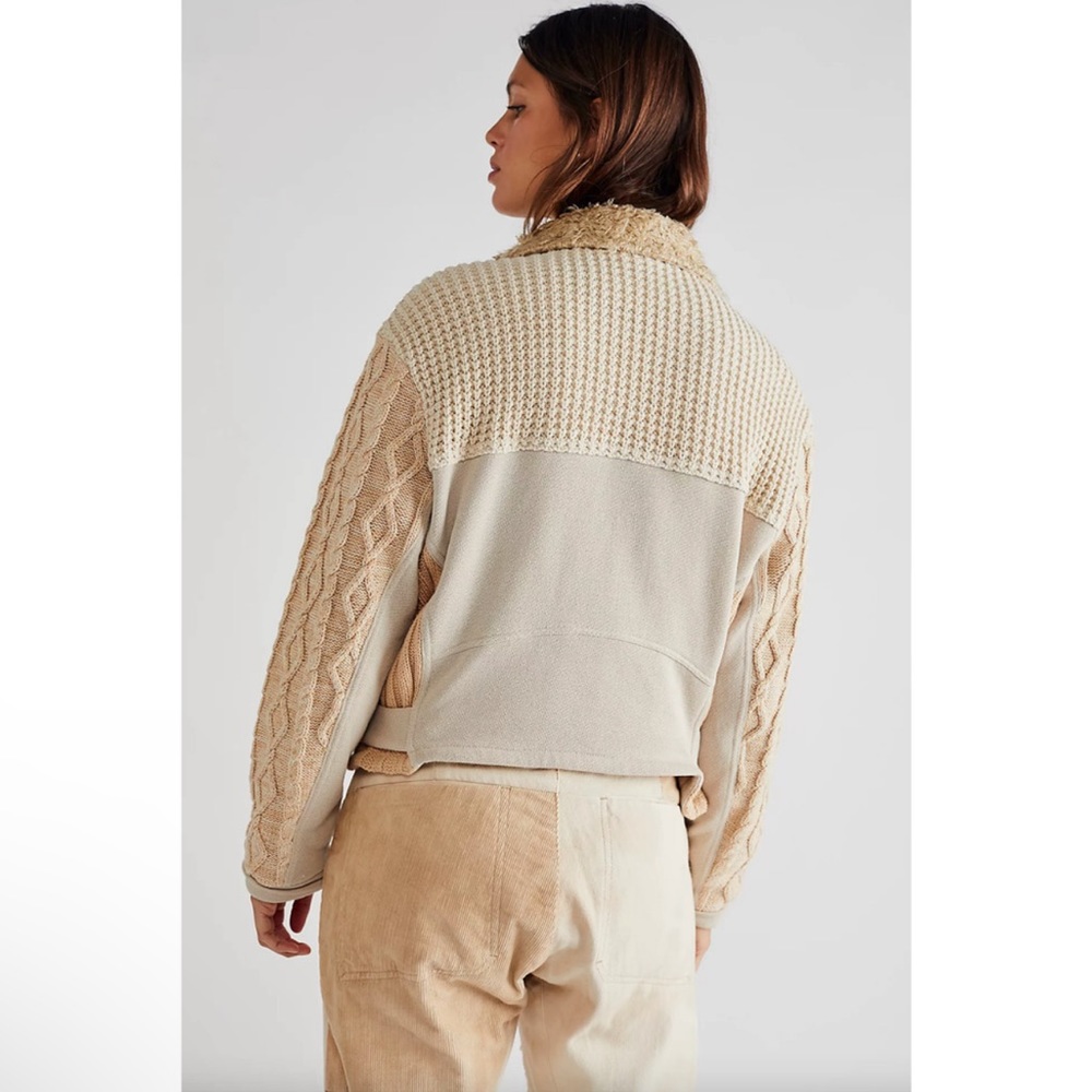 Free People Cozy Knit Mix Moto Jacket New NWT - Picture 7 of 9